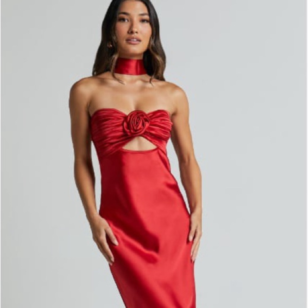 Hello Molly Red Strapless Dress | 4